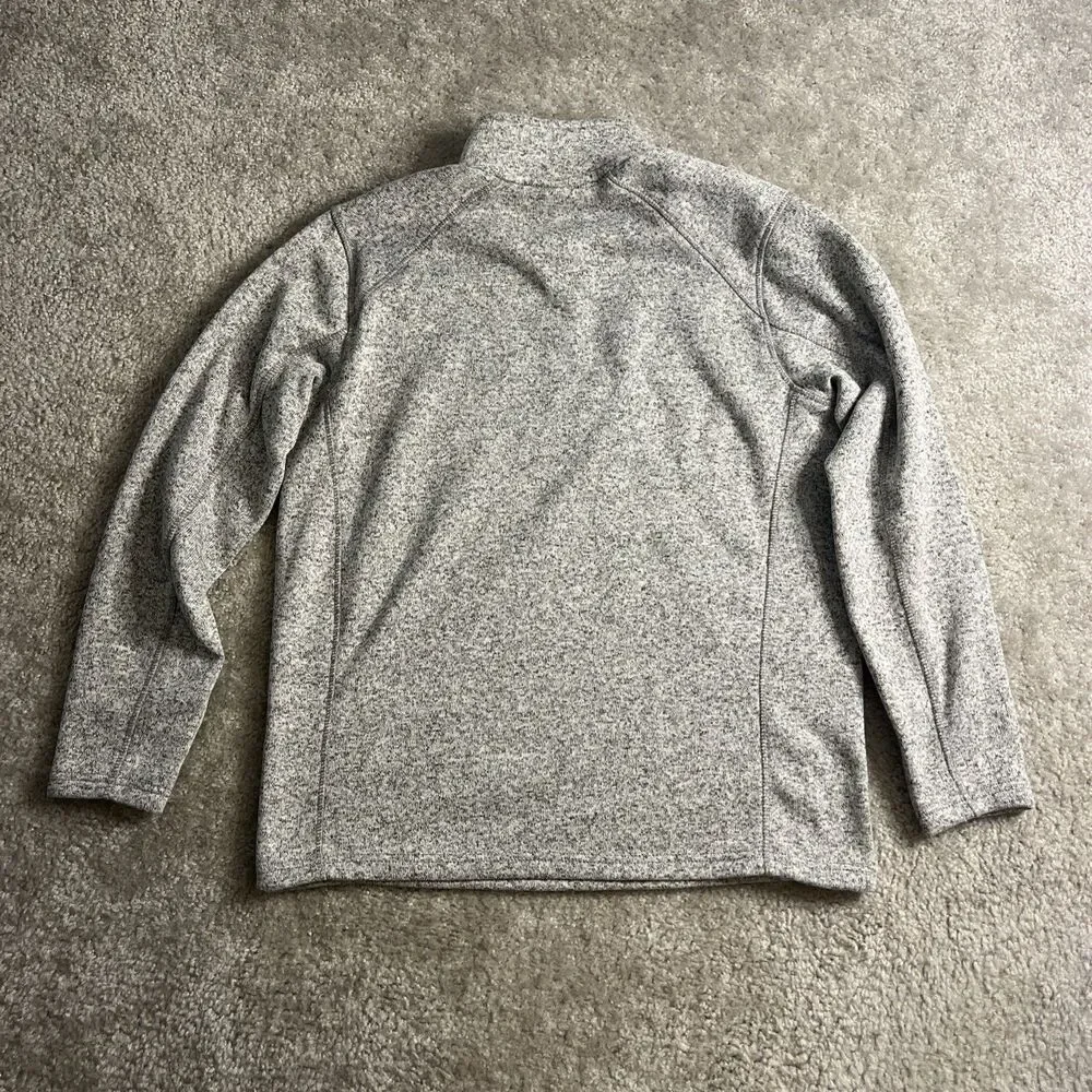 Eddie Bauer Sweater Mens Large Gray Quarter Zip Fleece Pullover Outdoors Warm - Picture 4 of 4